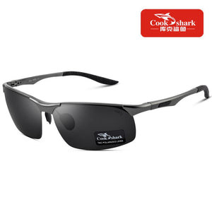 Cook Shark 2025 aluminum magnesium sunglasses men's sunglasses HD polarized driving driver glasses tide