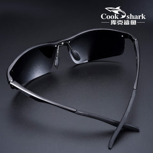 Cook Shark 2025 aluminum magnesium sunglasses men's sunglasses HD polarized driving driver glasses tide