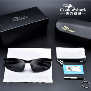 Cook Shark 2025 aluminum magnesium sunglasses men's sunglasses HD polarized driving driver glasses tide