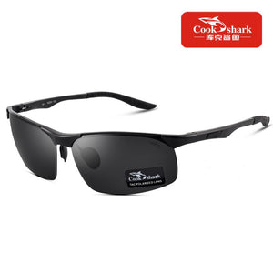 Cook Shark 2025 aluminum magnesium sunglasses men's sunglasses HD polarized driving driver glasses tide