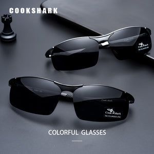 Cook Shark 2025 aluminum magnesium sunglasses men's sunglasses HD polarized driving driver glasses tide