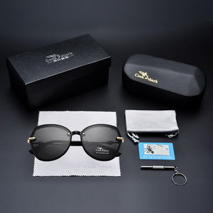 Cook Shark 2025 big frame sunglasses ladies Korean version of tide sunglasses polarized driving UV protection glasses