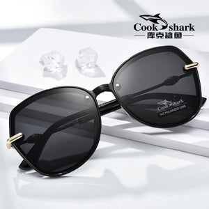Cook Shark 2025 big frame sunglasses ladies Korean version of tide sunglasses polarized driving UV protection glasses