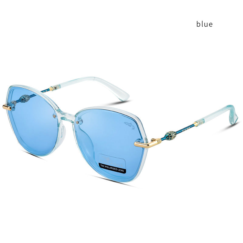Cook Shark 2025 big frame sunglasses ladies Korean version of tide sunglasses polarized driving UV protection glasses