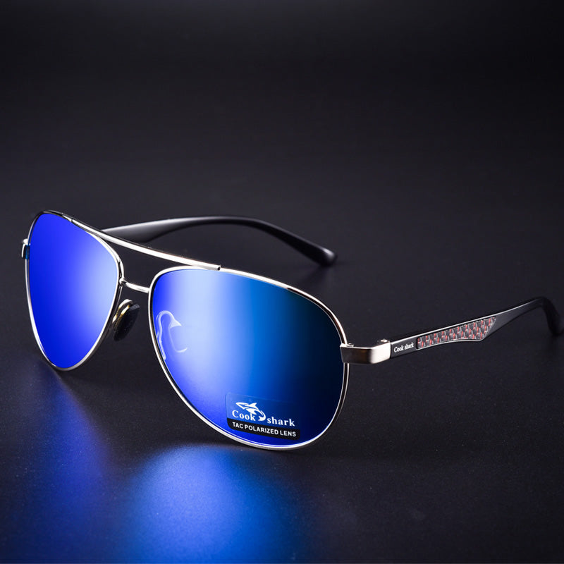 Cook Shark Men's Sunglasses Sunglasses Men's Influx of People Driving Polarized Blue Glasses Sunglasses Drivers Driving Glasses