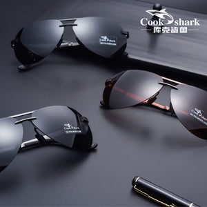 Cook Shark Men's Sunglasses Sunglasses Men's Influx of People Driving Polarized Blue Glasses Sunglasses Drivers Driving Glasses