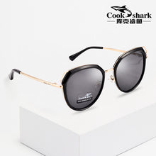 Load image into Gallery viewer, Cook Shark sunglasses ladies polarized sunglasses women 2025 Korean version of tide UV protection big round face glasses