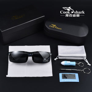 Cook shark day and night dual-use men's color-changing polarized sunglasses tide driver driving sunglasses men driving only