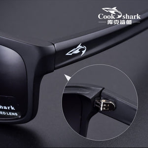 Cook shark sunglasses male Korean version of tide polarized glasses 2025 UV protection driver mirror sunglasses
