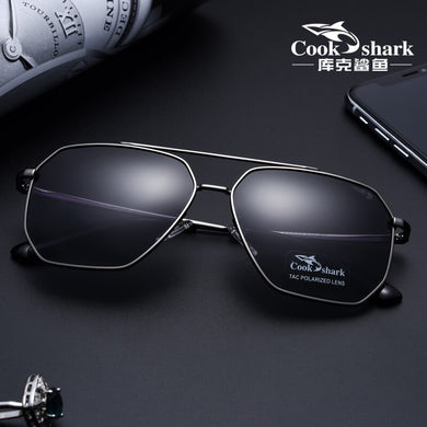 Cook shark sunglasses men's sunglasses polarized driving driver mirror hipster UV square glasses