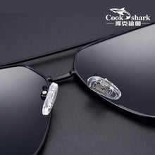 Load image into Gallery viewer, Cook shark sunglasses men&#39;s sunglasses polarized driving driver mirror hipster UV square glasses