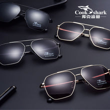 Load image into Gallery viewer, Cook shark sunglasses men&#39;s sunglasses polarized driving driver mirror hipster UV square glasses