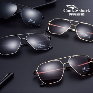 Cook shark sunglasses men's sunglasses polarized driving driver mirror hipster UV square glasses