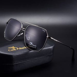 Cook shark sunglasses men's sunglasses polarized driving driver mirror hipster UV square glasses