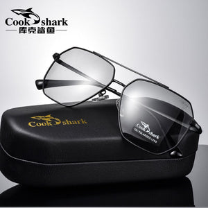 Cook shark sunglasses men's sunglasses polarized driving driver mirror hipster UV square glasses