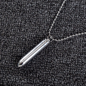 Co Men Women Jewelry Titanium Stainless Steel Bullet Pendants Necklace High quality Silver Beads Chain Sweater Chains