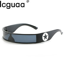 Load image into Gallery viewer, Cool Small One Pieces Y2K Sunglasses For Women Mens 2023 Pink Silver Mirrored Sun Glasses Fyp Punk Google Shades Zonnebril Dames