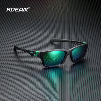 Cool Sport Sunglasses for Men KDEAM TR90  Lightweight Frame Driving Shades UV400 Mirror Lens With Free Box