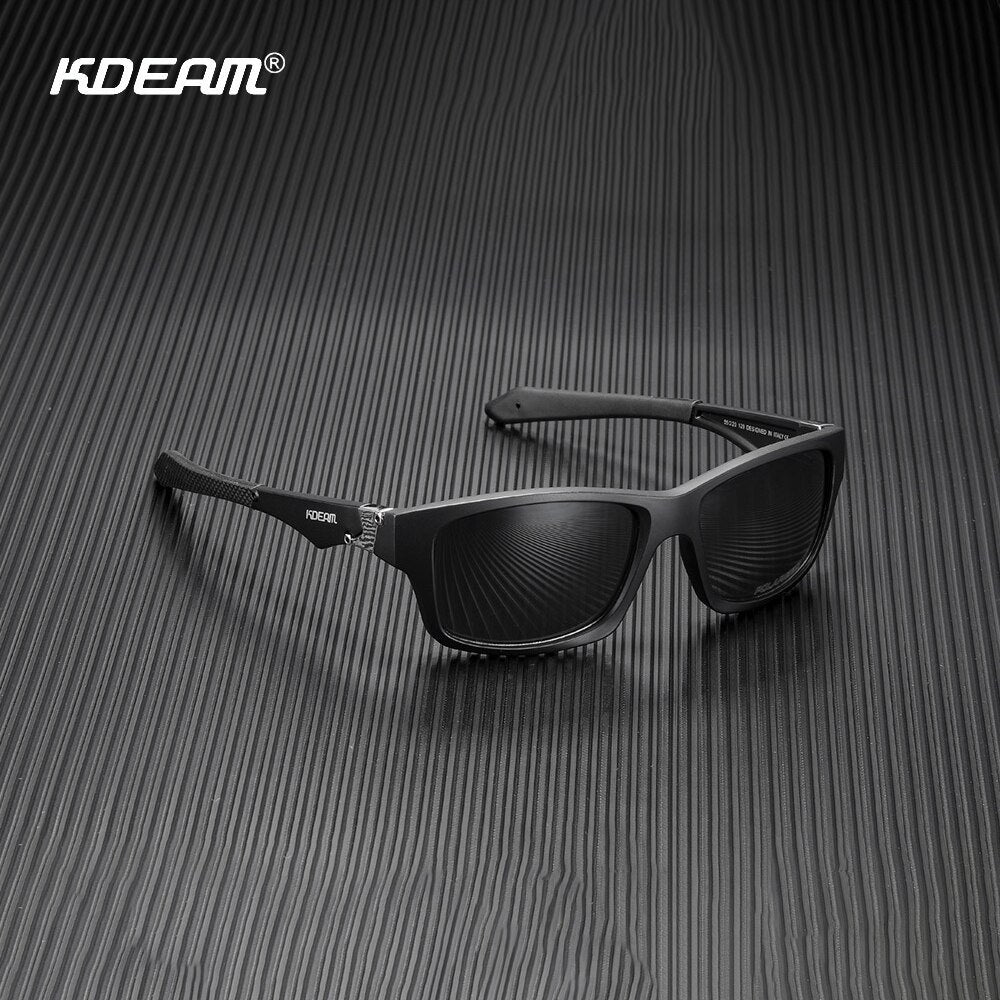 Cool Sport Sunglasses for Men KDEAM TR90  Lightweight Frame Driving Shades UV400 Mirror Lens With Free Box