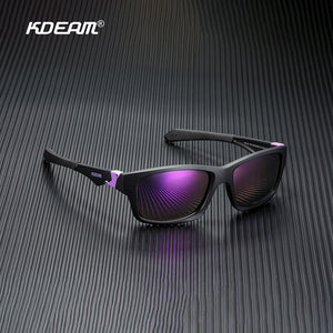 Cool Sport Sunglasses for Men KDEAM TR90  Lightweight Frame Driving Shades UV400 Mirror Lens With Free Box