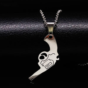 Co Stainless Steel Razor Blades Pendant Necklaces Men Jewelry Steel Male Shaver Shape Necklaces & Pendants Free Chain N3210