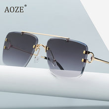 Load image into Gallery viewer, Cool unique style rimless spikes rivets vintage female sunglasses brand design men sunglasses sunglasses