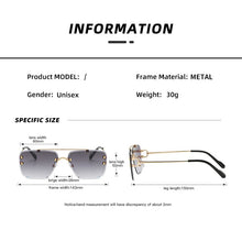 Load image into Gallery viewer, Cool unique style rimless spikes rivets vintage female sunglasses brand design men sunglasses sunglasses