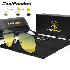 CoolPandas Aviation Sunglasses For Men Polarized Glasses Women Photochromic Day Night Vision Driving Goggle lentes de sol hombre