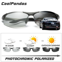 Carica l'immagine nel visualizzatore di Gallery, Coolpandas Driving Pochromic Occhiali da sole polarizzati Uomo Alluminio Occhiali per la visione notturna diurna Occhiali da sole oculos de sol masculino