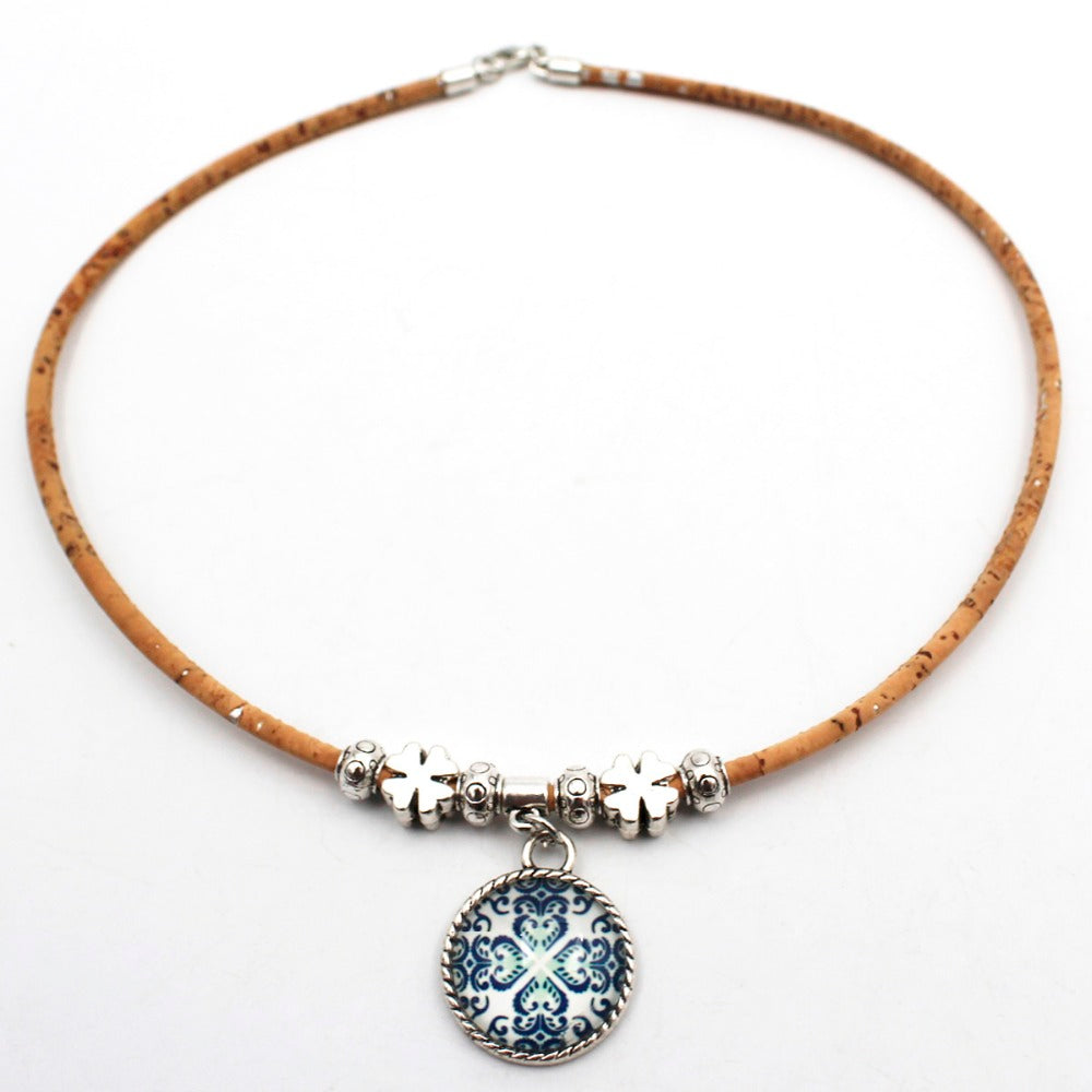 Cork Jewelry, Necklace Cork, Cork Necklace, Necklace, Women necklace, jewelry N-169-A