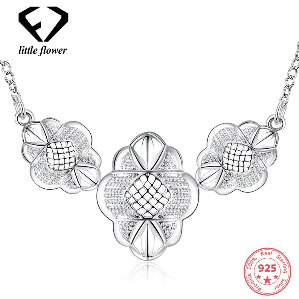 Creative Flower Pendant Burst Snake bone chain Necklace for Women 925 Sterling Fine Jewelry European and American style Ornament
