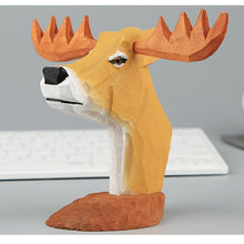Carica l'immagine nel visualizzatore di Gallery, Creative Wood Hand Carved Eyeglass Holder Spectacle Stand Eyeglass Rack Display Stand Animal Figurine for Office Desk Home Decor