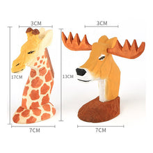 Carica l'immagine nel visualizzatore di Gallery, Creative Wood Hand Carved Eyeglass Holder Spectacle Stand Eyeglass Rack Display Stand Animal Figurine for Office Desk Home Decor