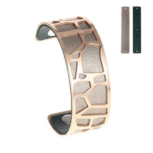Carica l'immagine nel visualizzatore di Gallery, Bracelets &amp; Bangles For Women Rose Gold Pulseiras Stainless Steel Manchette Femme Leather Reversible Giraffe