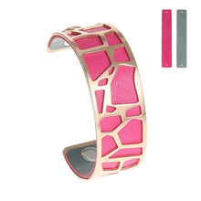 Carica l'immagine nel visualizzatore di Gallery, Bracelets &amp; Bangles For Women Rose Gold Pulseiras Stainless Steel Manchette Femme Leather Reversible Giraffe