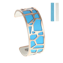 Carica l'immagine nel visualizzatore di Gallery, Bracelets &amp; Bangles For Women Rose Gold Pulseiras Stainless Steel Manchette Femme Leather Reversible Giraffe