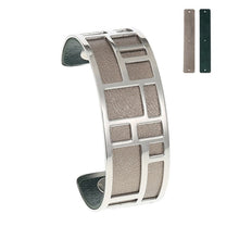 Carica l'immagine nel visualizzatore di Gallery, Bracelets &amp; Bangles For Women Stainless Steel Bangle Argent Femme Manchette Reversible Labyrinth Arm Cuff Jewelry Pulseras