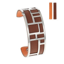 Carica l'immagine nel visualizzatore di Gallery, Bracelets &amp; Bangles For Women Stainless Steel Bangle Argent Femme Manchette Reversible Labyrinth Arm Cuff Jewelry Pulseras