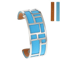 Carica l'immagine nel visualizzatore di Gallery, Bracelets &amp; Bangles For Women Stainless Steel Bangle Argent Femme Manchette Reversible Labyrinth Arm Cuff Jewelry Pulseras