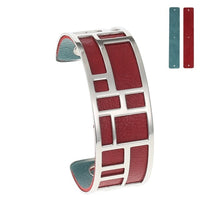 Carica l'immagine nel visualizzatore di Gallery, Bracelets &amp; Bangles For Women Stainless Steel Bangle Argent Femme Manchette Reversible Labyrinth Arm Cuff Jewelry Pulseras