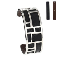 Carica l'immagine nel visualizzatore di Gallery, Bracelets &amp; Bangles For Women Stainless Steel Bangle Argent Femme Manchette Reversible Labyrinth Arm Cuff Jewelry Pulseras