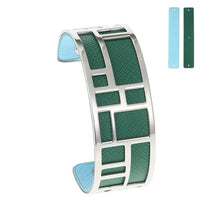 Carica l'immagine nel visualizzatore di Gallery, Bracelets &amp; Bangles For Women Stainless Steel Bangle Argent Femme Manchette Reversible Labyrinth Arm Cuff Jewelry Pulseras
