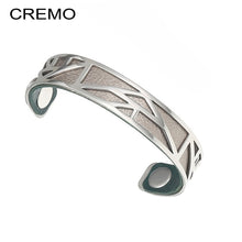 Carica l'immagine nel visualizzatore di Gallery, Egypt Bracelets &amp; Bangles Pyramid 25mm Wide Interchangeable Reversible Leather Arm Cuff Stainless Steel Jewelry