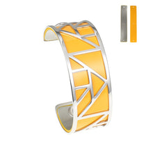 Carica l'immagine nel visualizzatore di Gallery, Egypt Bracelets &amp; Bangles Pyramid 25mm Wide Interchangeable Reversible Leather Arm Cuff Stainless Steel Jewelry