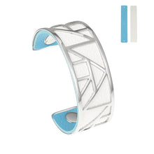 Carica l'immagine nel visualizzatore di Gallery, Egypt Bracelets &amp; Bangles Pyramid 25mm Wide Interchangeable Reversible Leather Arm Cuff Stainless Steel Jewelry