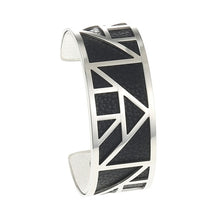 Carica l'immagine nel visualizzatore di Gallery, Egypt Bracelets &amp; Bangles Pyramid 25mm Wide Interchangeable Reversible Leather Arm Cuff Stainless Steel Jewelry
