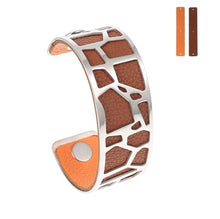 Carica l'immagine nel visualizzatore di Gallery, Giraffe Bangles Bracelets Femme manchette Cuffs Stainless Steel Bracelet Reversible Interchangeable Leather Band Pulseiras