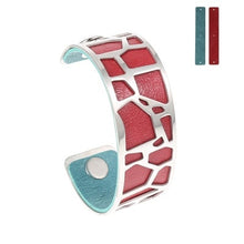 Carica l'immagine nel visualizzatore di Gallery, Giraffe Bangles Bracelets Femme manchette Cuffs Stainless Steel Bracelet Reversible Interchangeable Leather Band Pulseiras