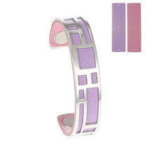 Carica l'immagine nel visualizzatore di Gallery, Labyrinth Cuff Leather Bangles Stainless Steel Bracelets Argent Bijoux Femme Manchette Reversible Opening Bangle Pulseras