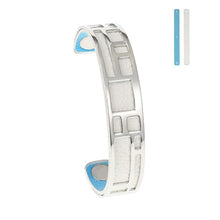 Carica l'immagine nel visualizzatore di Gallery, Labyrinth Cuff Leather Bangles Stainless Steel Bracelets Argent Bijoux Femme Manchette Reversible Opening Bangle Pulseras